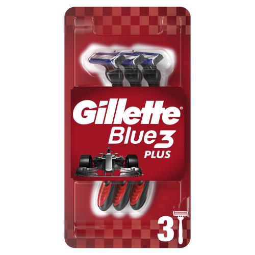 Gillette Blue3 Plus Red Disposable Razors Ανδρικά Ξυραφάκια με 3 Λεπίδες & Επίστρωση Χρωμίου για Βαθύ, Εύκολο Ξύρισμα 3 Τεμάχια
